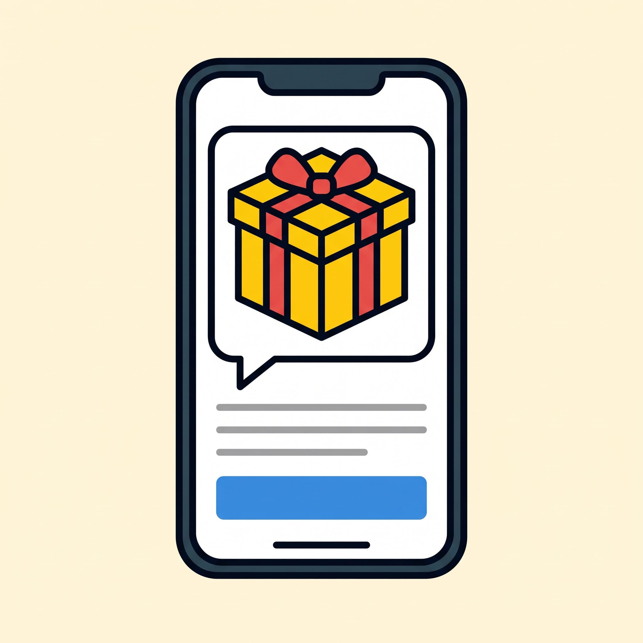Emre's phone shows a message with a gift icon and a strange link.